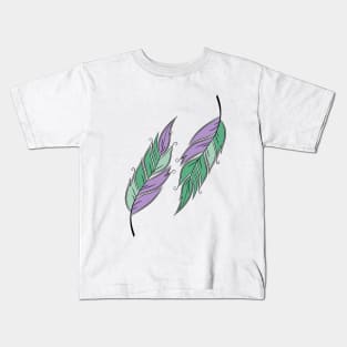 Two colored feathers. Kids T-Shirt